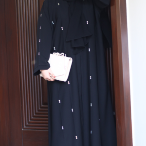 Shop a Black Abaya for Women with Beads Online at Affordable Price